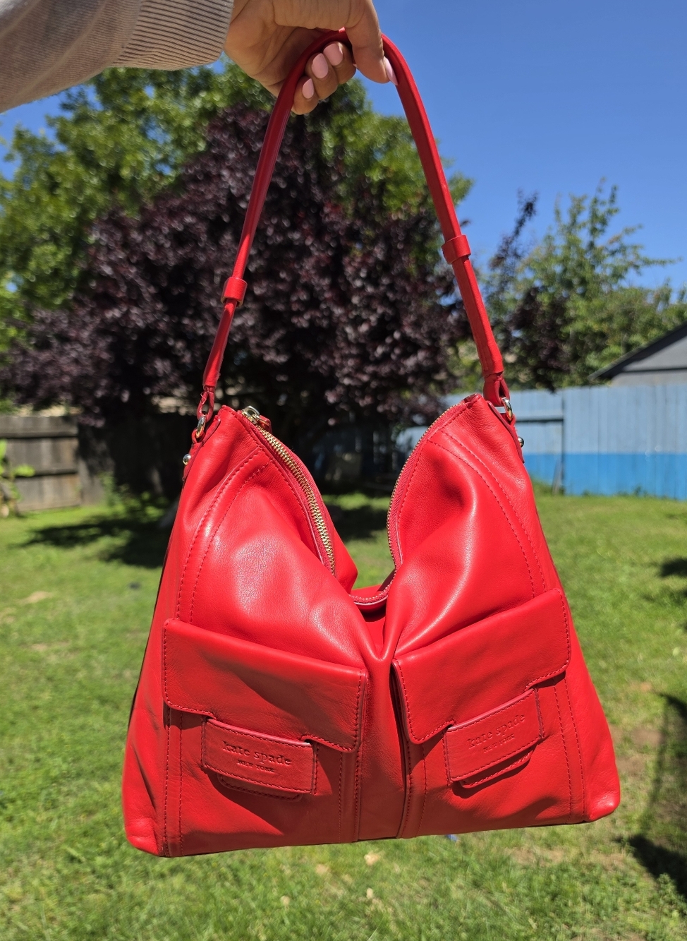 kate spade Bright Red Leather Shoulder Bag